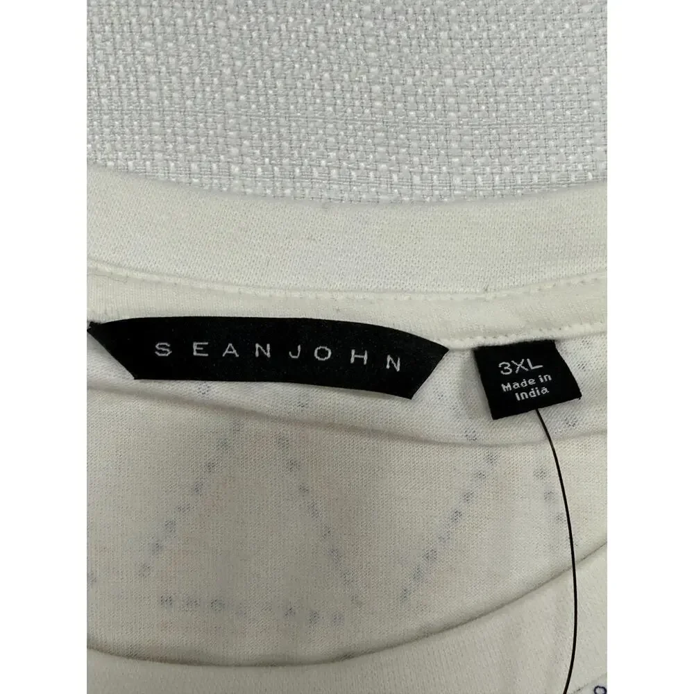 Sean John T Shirt Mens 3XL Colorblock Striped Graphic Tee Streetwear Y2K